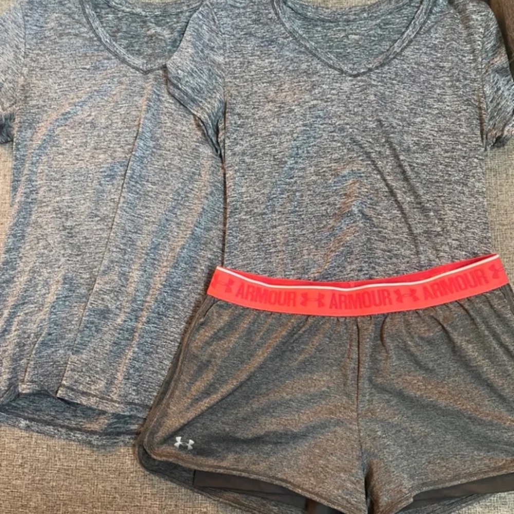 Under Armour good shorts and two bcbg shirts